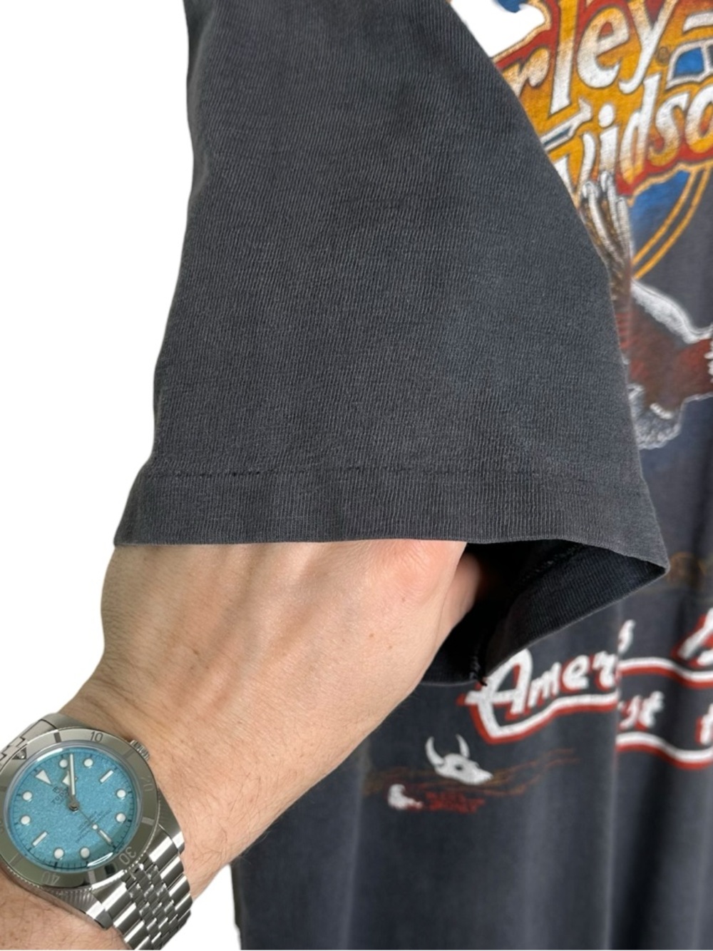 Vintage 80s Harley Davidson Single Stitch Tee Shirt - Picture 6 of 7